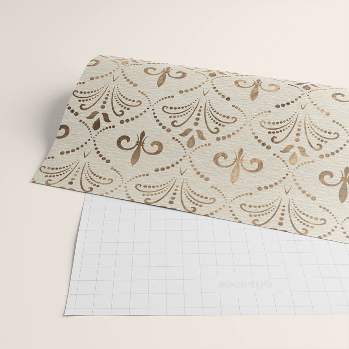 Elegant Fleur-de-lis pattern - pastel gold Wrapping Paper Gallery Image 2