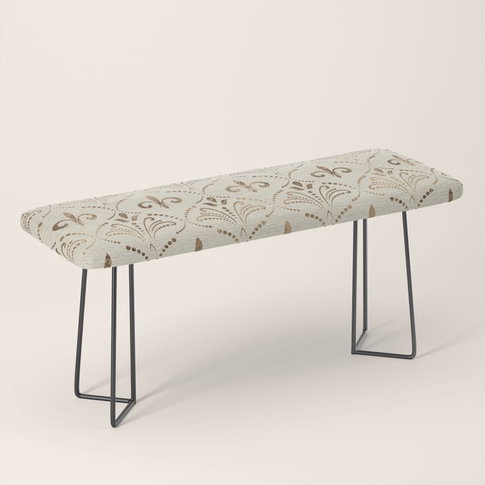 Elegant Fleur-de-lis pattern - pastel gold Bench Gallery Image 1