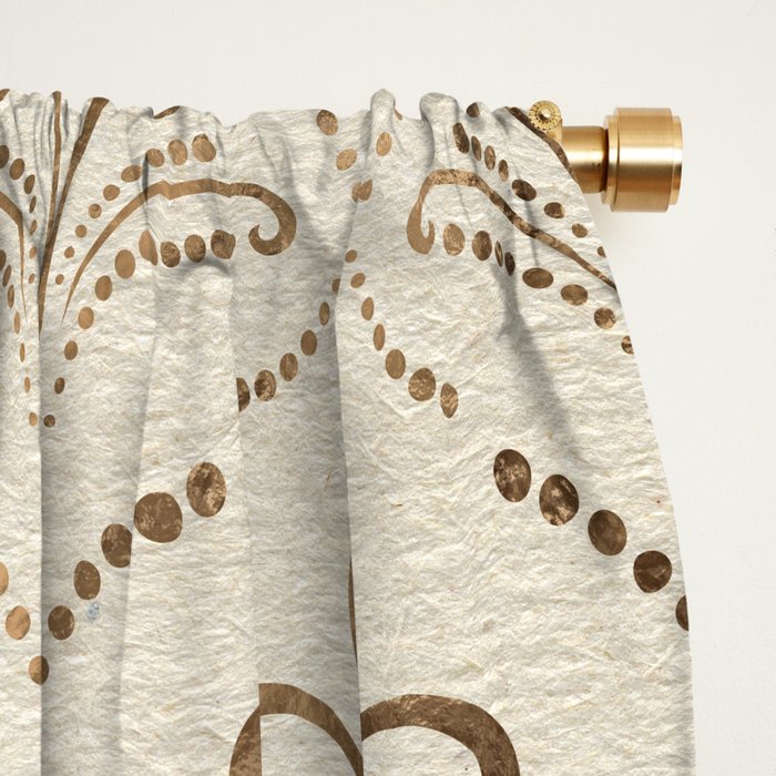 Elegant Fleur-de-lis pattern - pastel gold Window Curtain Gallery Image 2