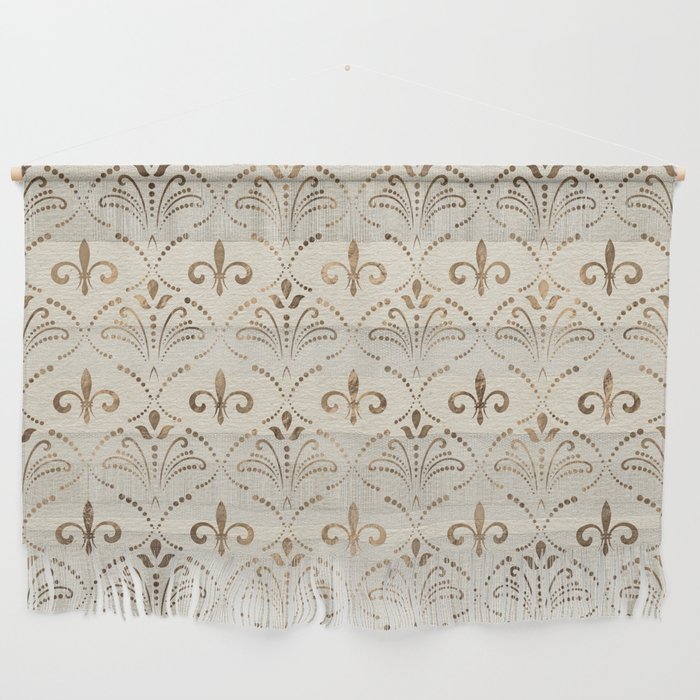 Elegant Fleur-de-lis pattern - pastel gold Wall Hanging Gallery Image 1
