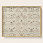 Elegant Fleur-de-lis pattern - pastel gold Serving Tray Gallery Image 1
