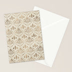 Elegant Fleur-de-lis pattern - pastel gold Stationery Card Gallery Image 2