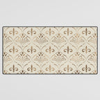 Elegant Fleur-de-lis pattern - pastel gold Desk Mat Gallery Image 3
