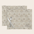 Elegant Fleur-de-lis pattern - pastel gold Placemat Gallery Image 1