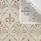 Elegant Fleur-de-lis pattern - pastel gold Wall Tapestry Gallery Image 3
