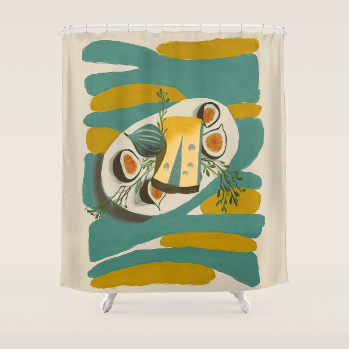 Modern Fig Still Life Shower Curtain Gallery Image 1