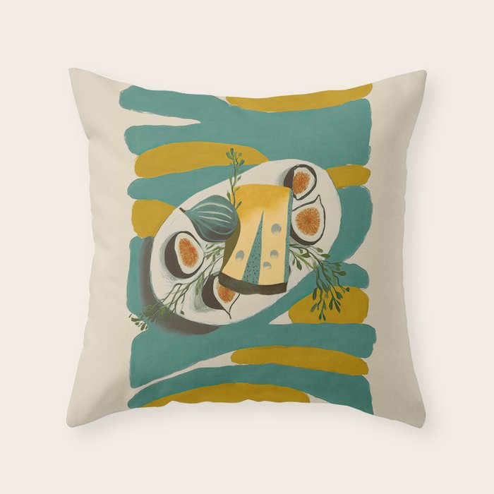 Modern Fig Still Life Throw Pillow Gallery Image 6