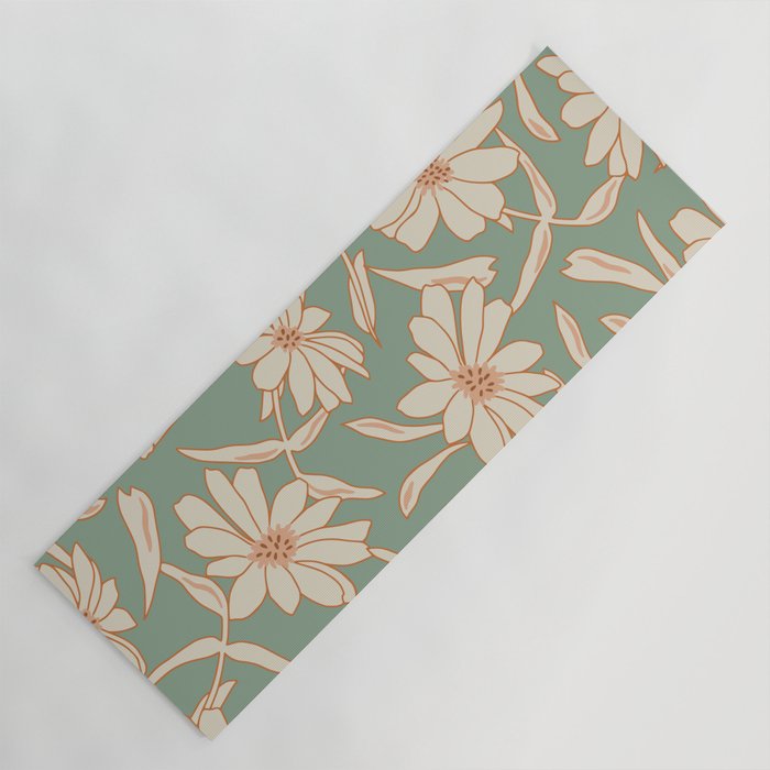 Charismatic Floral on Sage Green Yoga Mat Gallery Image 1