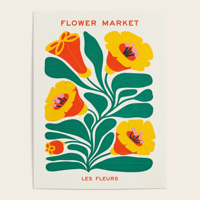 Orioles & Golden Poppy: Les Fleurs | Flower Market 04 | Spring Summer 23 Poster Gallery Image 4