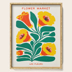 Orioles & Golden Poppy: Les Fleurs | Flower Market 04 | Spring Summer 23 Serving Tray Gallery Image 1