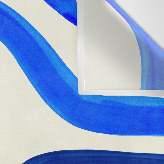 Electric Blues Fun Colorful Mid Century Modern Abstract Painting Shapes Pattern Wall Tapestry Gallery Image 3
