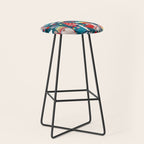 I gnome you // dark teal background little happy and lovely gnomes with rainbows vivid red hearts Stool Gallery Image 1