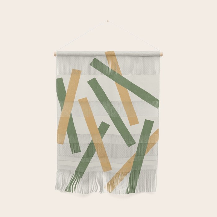 Lines Misaligned - Gold Green Wall Hanging Gallery Image 1