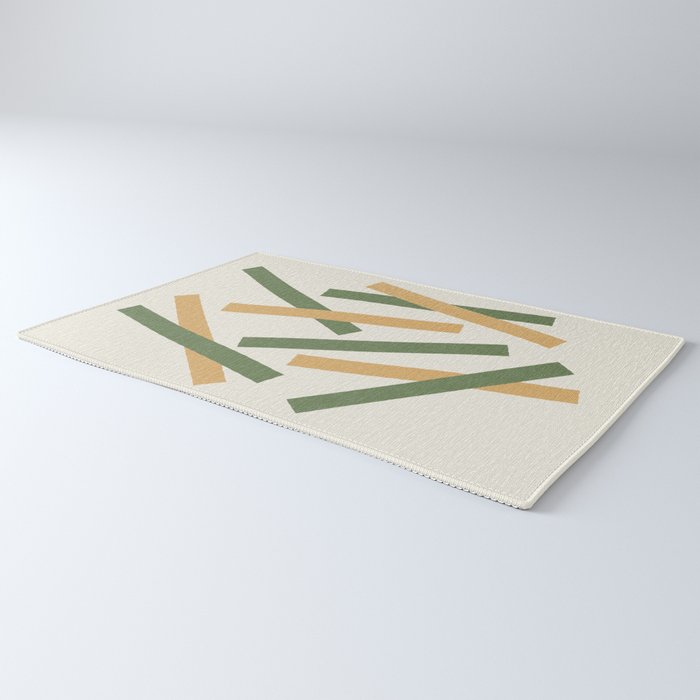 Lines Misaligned - Gold Green Rug Gallery Image 3