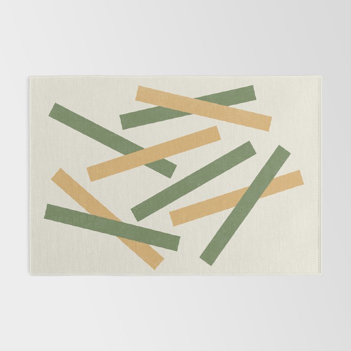 Lines Misaligned - Gold Green Rug Gallery Image 2