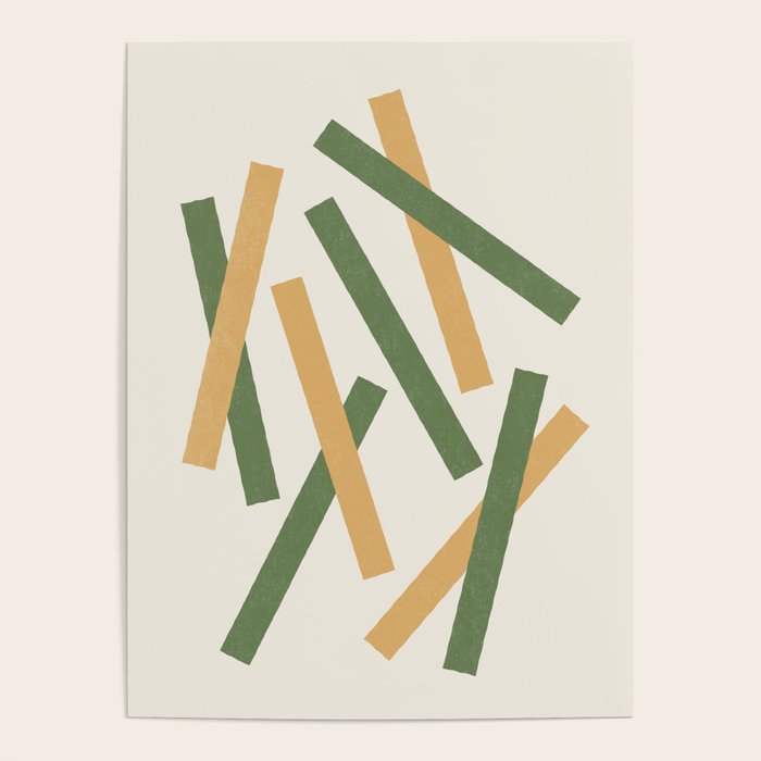 Lines Misaligned - Gold Green Poster Gallery Image 4