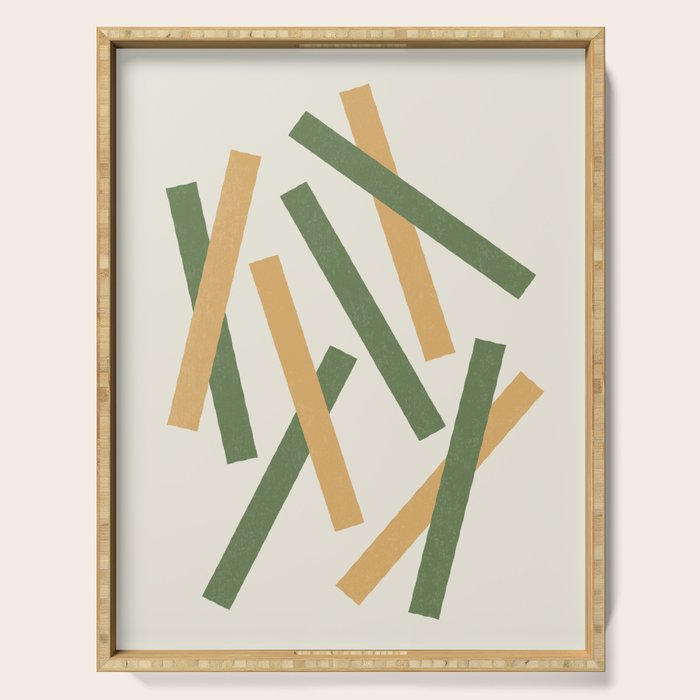 Lines Misaligned - Gold Green Serving Tray Gallery Image 1