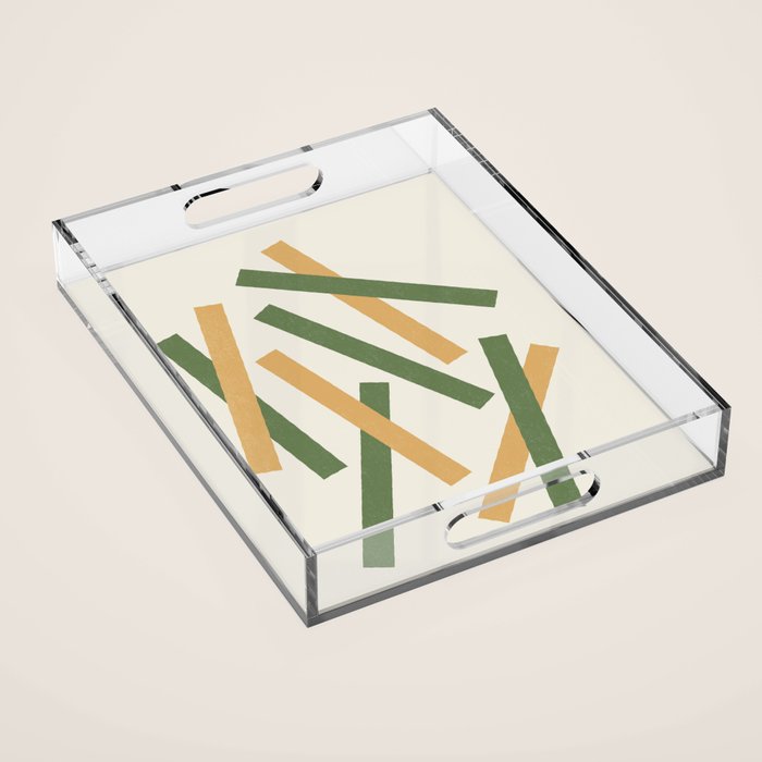 Lines Misaligned - Gold Green Acrylic Tray Gallery Image 1