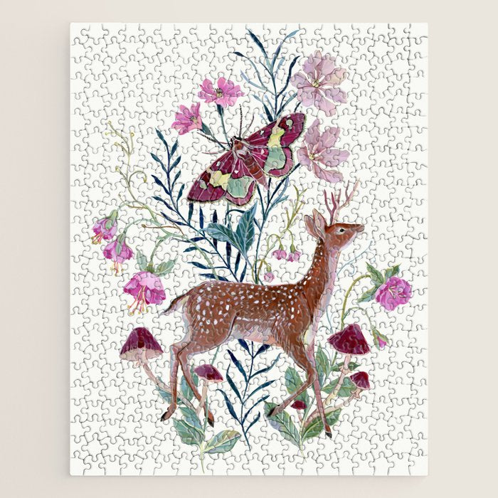 Floral Deer Jigsaw Puzzle Gallery Image 1