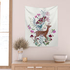 Floral Deer Wall Tapestry Gallery Image 2