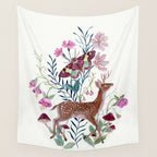 Floral Deer Wall Tapestry Gallery Image 4