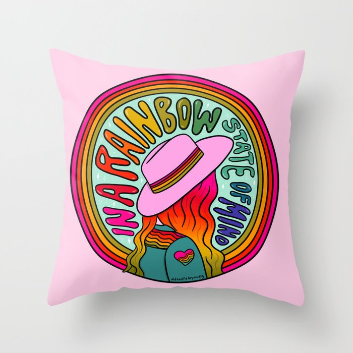 Rainbow State of Mind Throw Pillow Gallery Image 1