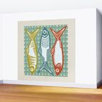 Sardines On Blue - Modern Art Print Wall Mural Gallery Image 2
