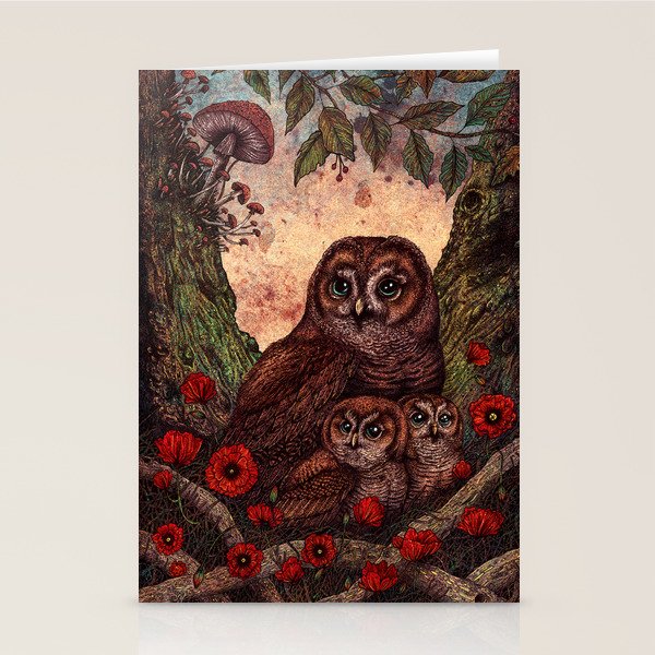 Tawny Owlets Stationery Card Gallery Image 2