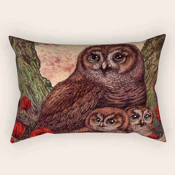 Tawny Owlets Rectangular Pillow Gallery Image 1
