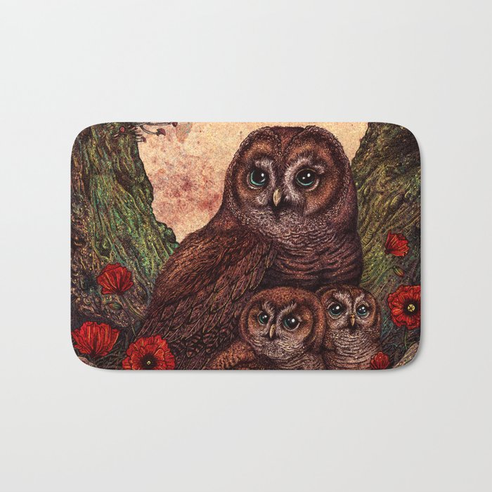 Tawny Owlets Bath Mat Gallery Image 1