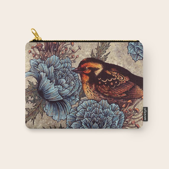 Bird Blue Roses Carry All Pouch Gallery Image 1