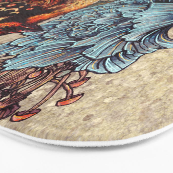 Bird Blue Roses Bath Mat Gallery Image 3