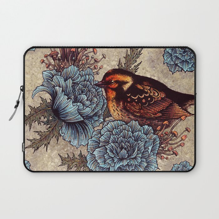 Bird Blue Roses Laptop Sleeve Gallery Image 1