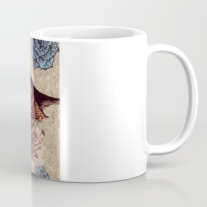 Bird Blue Roses Coffee Mug Gallery Image 1