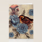 Bird Blue Roses Stationery Card Gallery Image 2