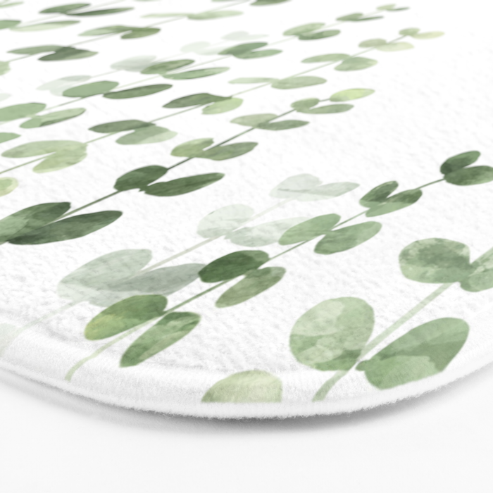 Eucalyptus Watercolor Bath Mat Gallery Image 3