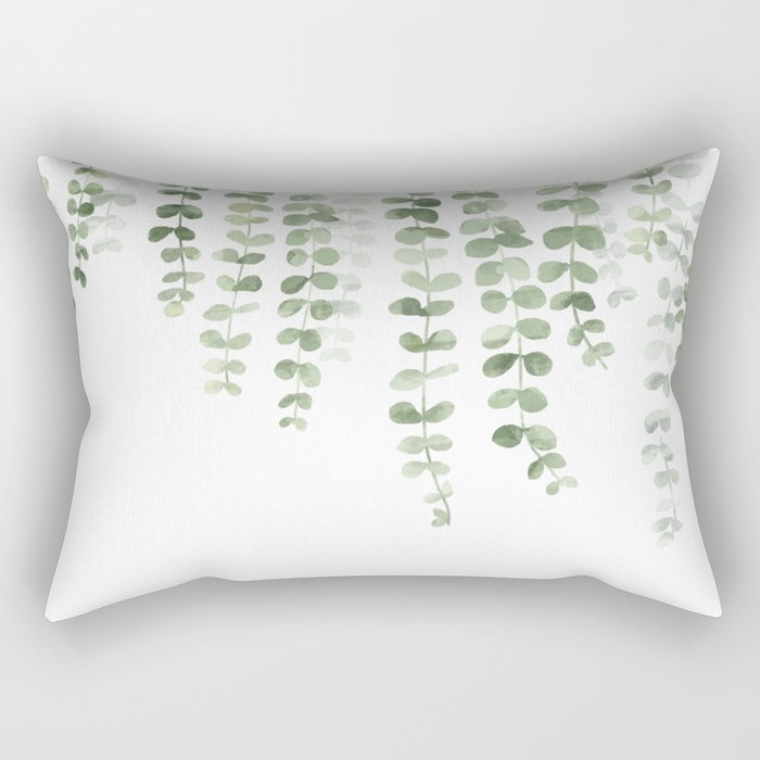 Eucalyptus Watercolor Rectangular Pillow Gallery Image 1