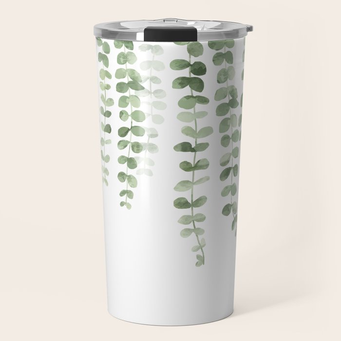 Eucalyptus Watercolor Travel Mug Gallery Image 1