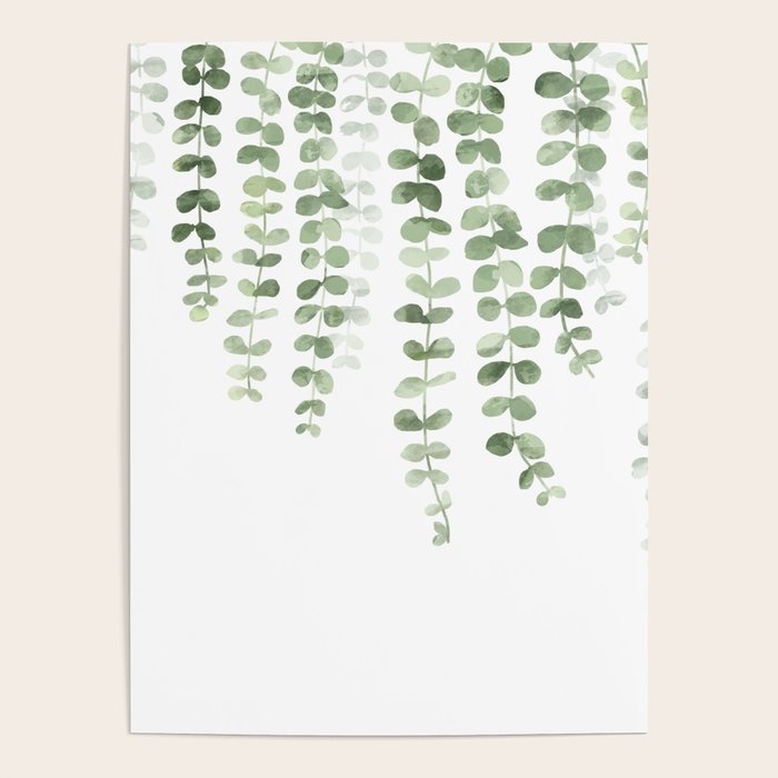 Eucalyptus Watercolor Poster Gallery Image 1