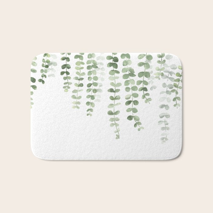 Eucalyptus Watercolor Bath Mat Gallery Image 1