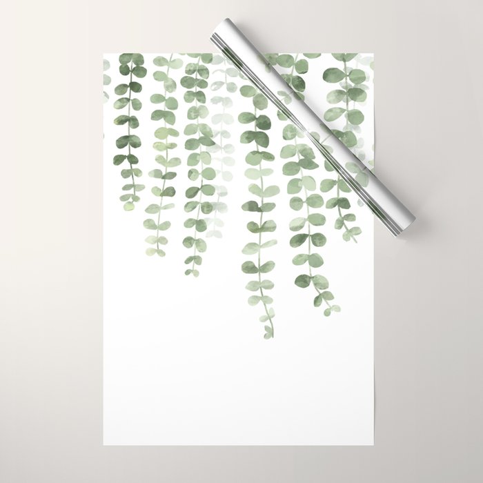 Eucalyptus Watercolor Wrapping Paper Gallery Image 1