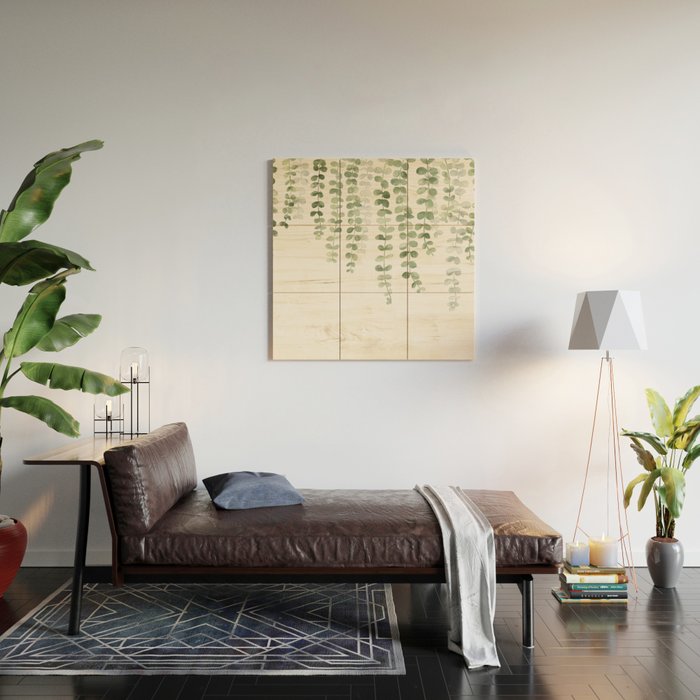 Eucalyptus Watercolor Wood Wall Art Gallery Image 2