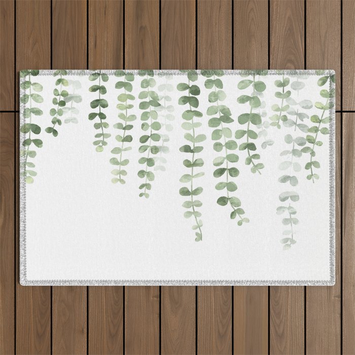Eucalyptus Watercolor Outdoor Rug Gallery Image 1