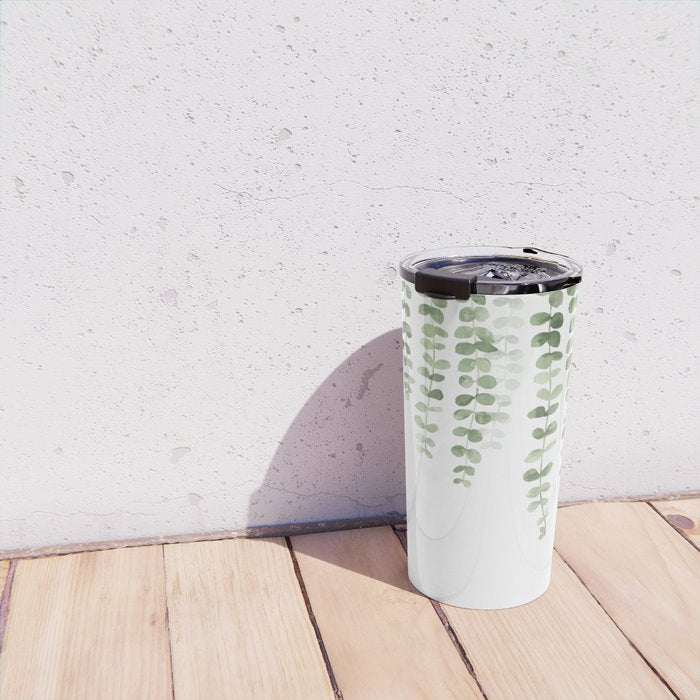 Eucalyptus Watercolor Travel Mug Gallery Image 4