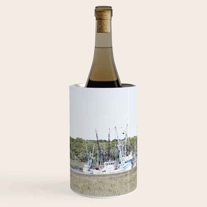 Carolina Lowcountry Shrimp Boats Photography Wine Chiller Gallery Image 1