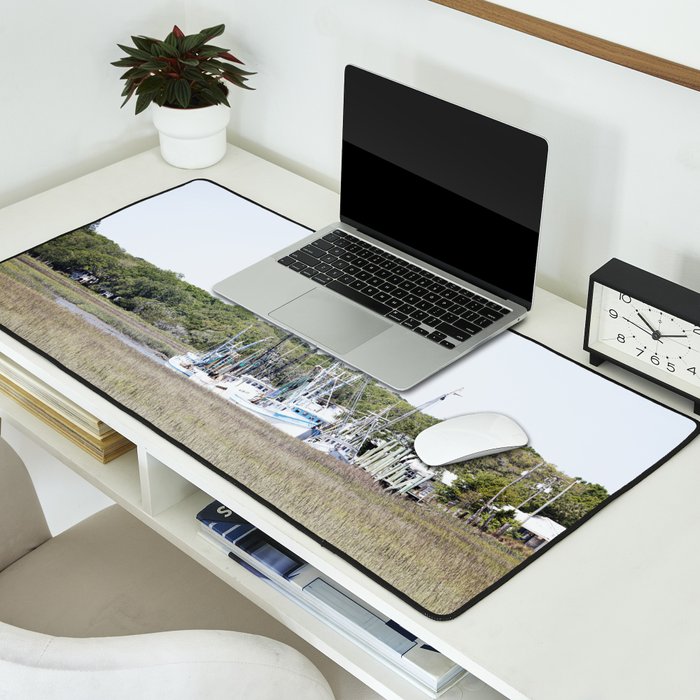 Carolina Lowcountry Shrimp Boats Photography Desk Mat Gallery Image 2