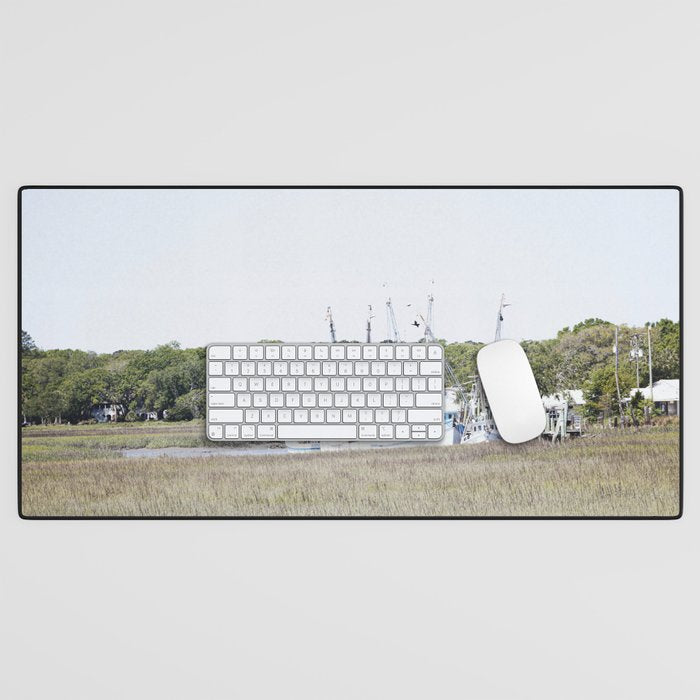 Carolina Lowcountry Shrimp Boats Photography Desk Mat Gallery Image 1