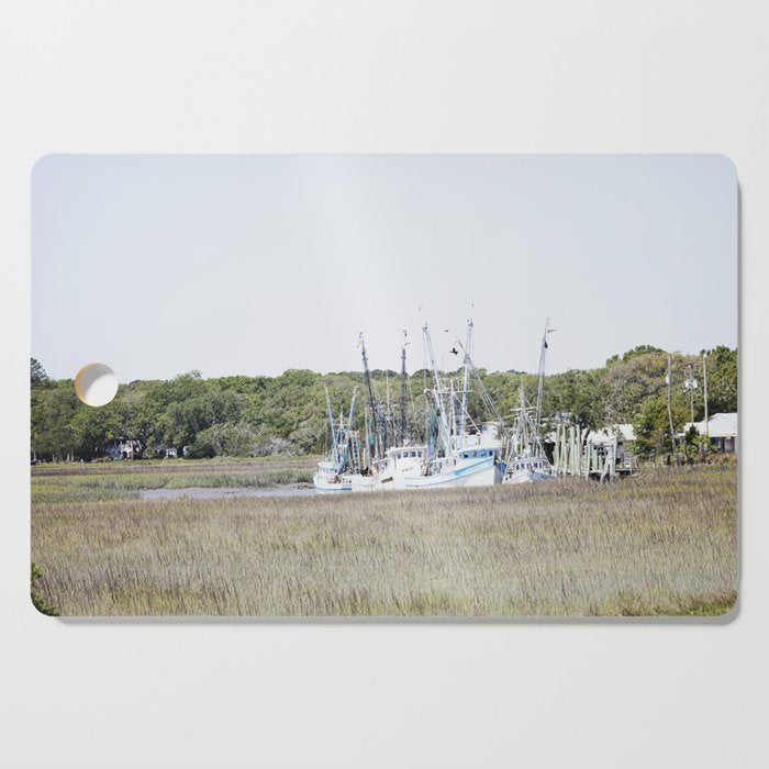 Carolina Lowcountry Shrimp Boats Photography Cutting Board Gallery Image 1