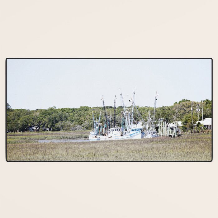 Carolina Lowcountry Shrimp Boats Photography Desk Mat Gallery Image 3