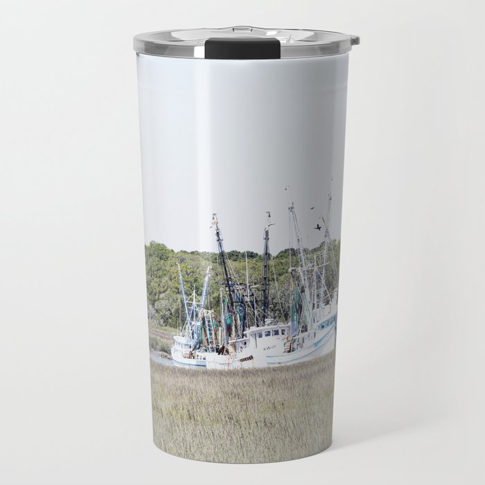 Carolina Lowcountry Shrimp Boats Photography Travel Mug Gallery Image 1